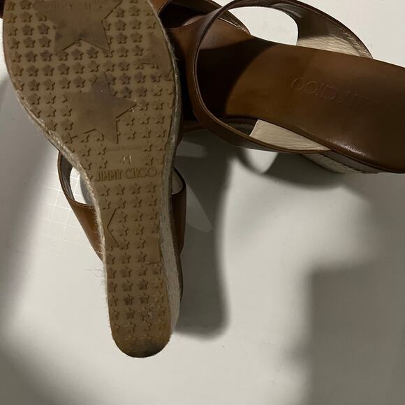 Jimmy Choo Cognac Sandal Wedges 41 - Picture 5 of 8